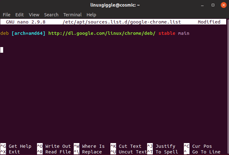 chrome browser ubuntu 18.04 command line
